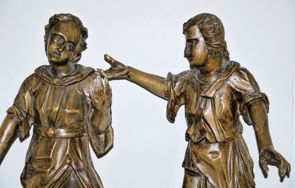 0719-Bildhauerfamilie Zürn/Umkreis, 2 Apostel/Heilige, Holzskulpturen, süddeutsch/ schwäbisch um 1600/1620 – Bild 2