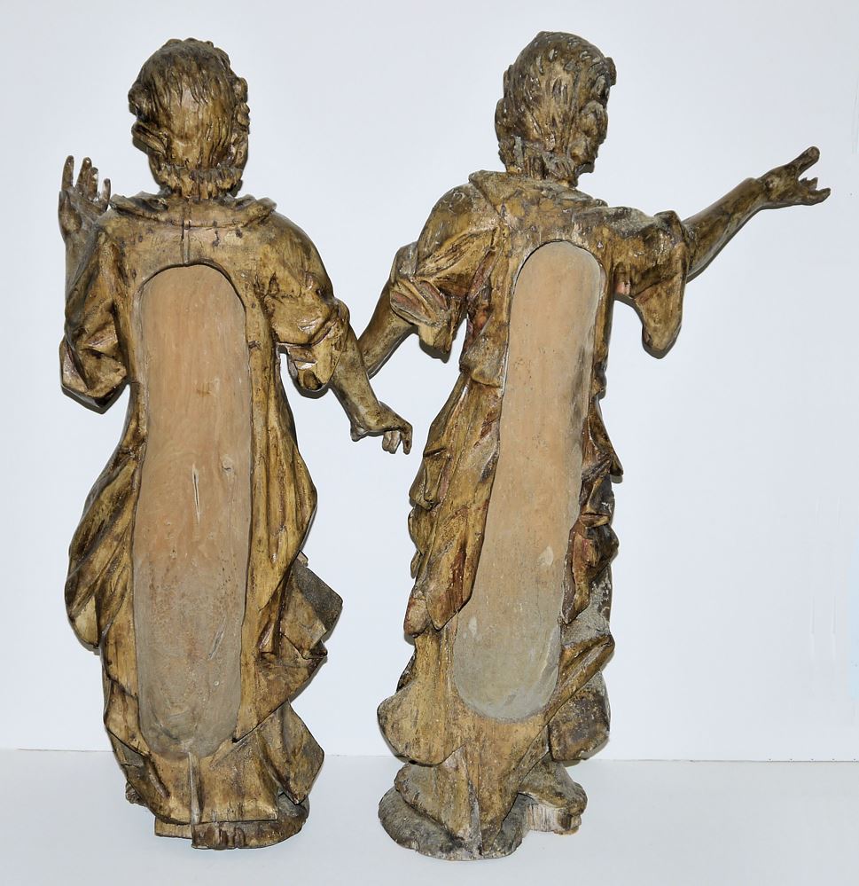 0719-Bildhauerfamilie Zürn/Umkreis, 2 Apostel/Heilige, Holzskulpturen, süddeutsch/ schwäbisch um 1600/1620 – Bild 3