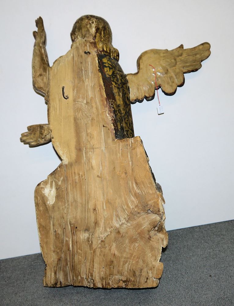 0725-Großer barocker Engel, Holzskulptur süddeutsch/ alpenländisch um 1700 – Bild 3