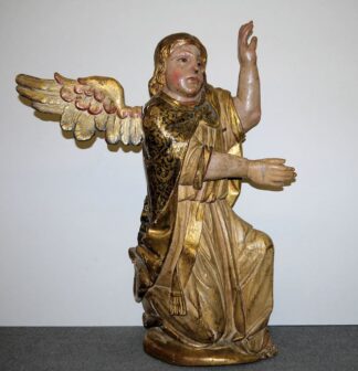 0725-Großer barocker Engel, Holzskulptur süddeutsch/ alpenländisch um 1700