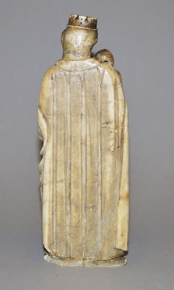 0729-Kleine Marmorskulptur einer Madonna im spätgotischen Stil, um 1800 - Image 3