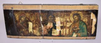 0733-Ikonen-Fragment mit Deesis, Balkan oder Russland, 17./18. Jh.
