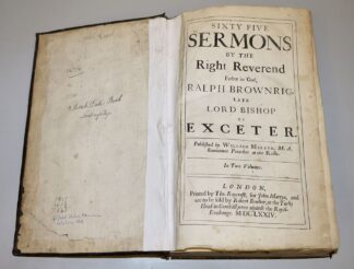 0757-Ralph Brownrig,  Lord Bishop of Exceter, Sixty Five Sermons, 1674
