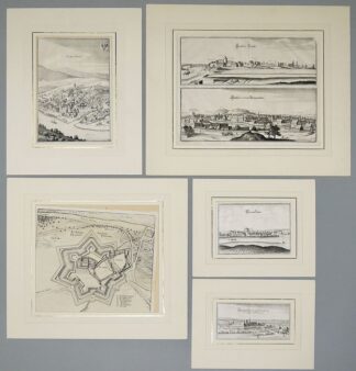 0768-Europa von Matthäus Seutter, Kupferstichkarte von 1743 & 6 Veduten Deutschland von Matthäus Merian