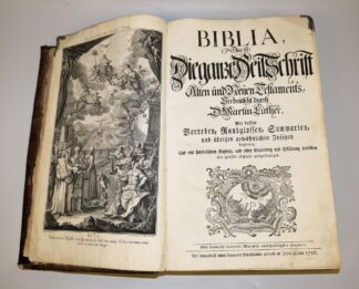 0771-Seltene Luther-Bibel, Gebrüder Zunkel, Regensburg 1756, komplett in gutem Originalzustand