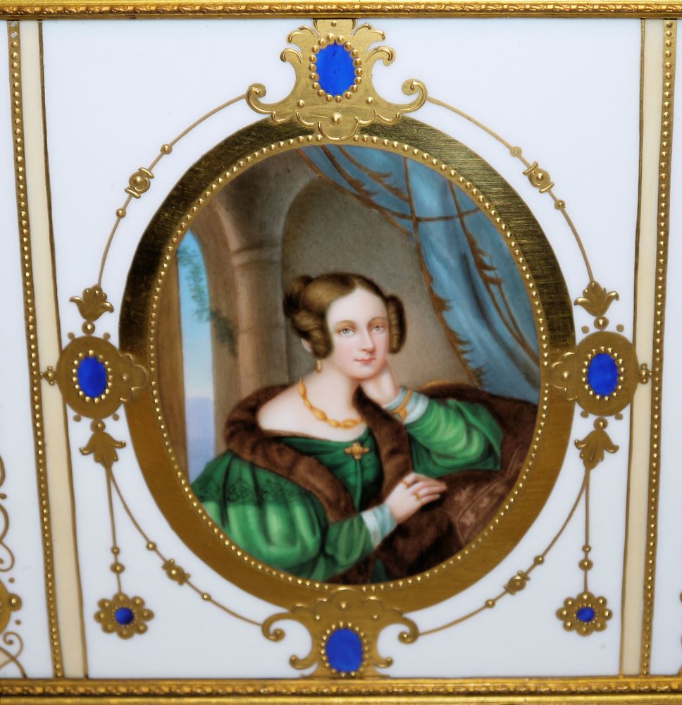0789-"Bildnis einer Unbekannten", feine Porzellan-Miniatur nach Karl Agricola, KPM Berlin um 1840 - Image 2
