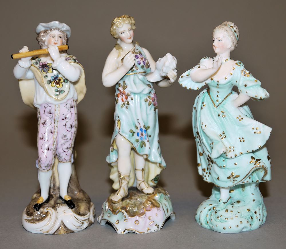 0802-Sieben kleine Porzellanfiguren, Kgl. Meißen, Volkstedt u.a., 19. & 20. Jh. – Bild 5