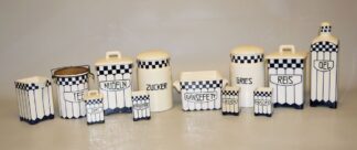 0807-Wächtersbacher Vorratsdosen-Set "Würfeldekor" und Restservice um 1910