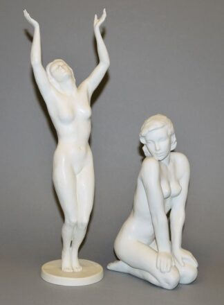 0814-Astrid Begas, "Sehnsucht", Porzellanplastik für Rosenthal Selb 1939 und Friedrich-Gronau "Kniende", Re-Edition classic rose