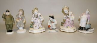 0831-Sechs seltene russische Porzellanfiguren nach Bogdanova u.a., Russland 1950er Jahre