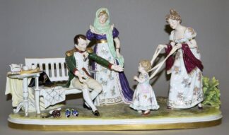 0837-Große Napoleon-kultische Porzellangruppe "Erste Schritte", Scheibe-Alsbach, Mitte 20. Jh.