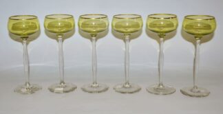 0864-Hans Christiansen, sechs Jugendstil-Weingläser "Pistazie", Theresienthal um 1950/10