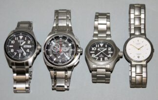 0965-Vier HAU Citizen Titanium, dabei drei Eco-Drive Werke