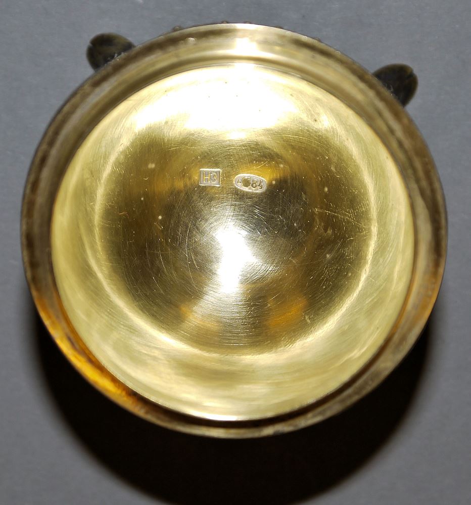 1021-Russisches Cloisonné-Ei mit Cabochons und Schwanendekor, 2. H. 20. Jh. – Bild 3