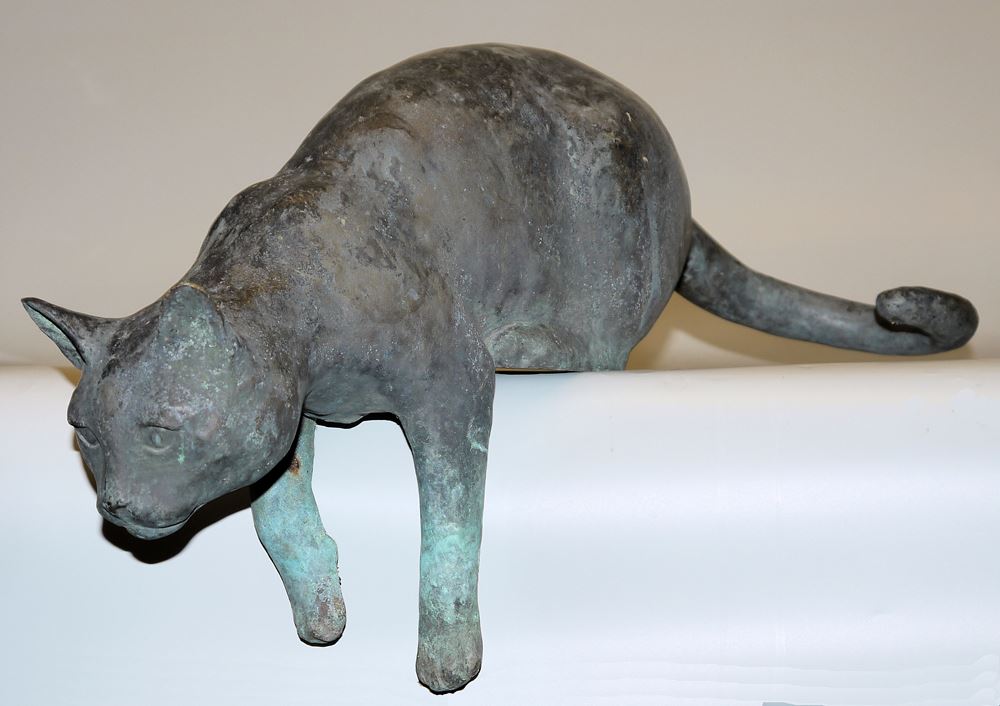 1037-Möwen, Bronze-Gruppe, 3 Enten, Bronze und Mauer-Katze, Bronze, Gartenplastiken – Bild 2