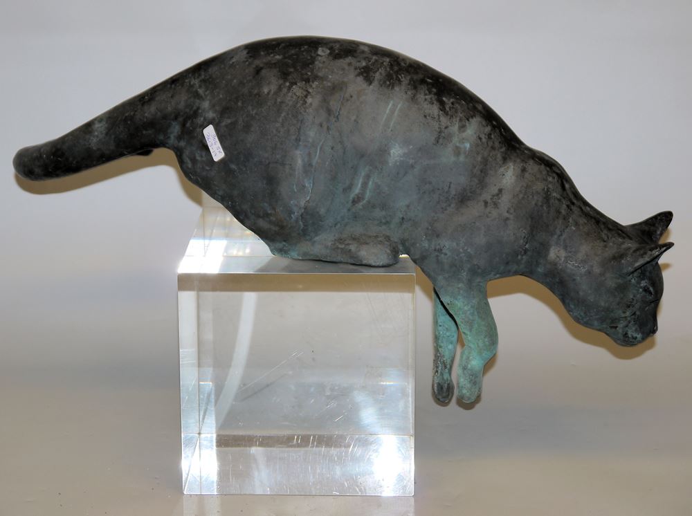 1037-Möwen, Bronze-Gruppe, 3 Enten, Bronze und Mauer-Katze, Bronze, Gartenplastiken – Bild 3