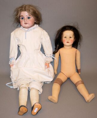 1069-Kathe-Kruse-Puppe, 1950er Jahre & Porzellankopfpuppe, Armand Marseille um 1900-1910